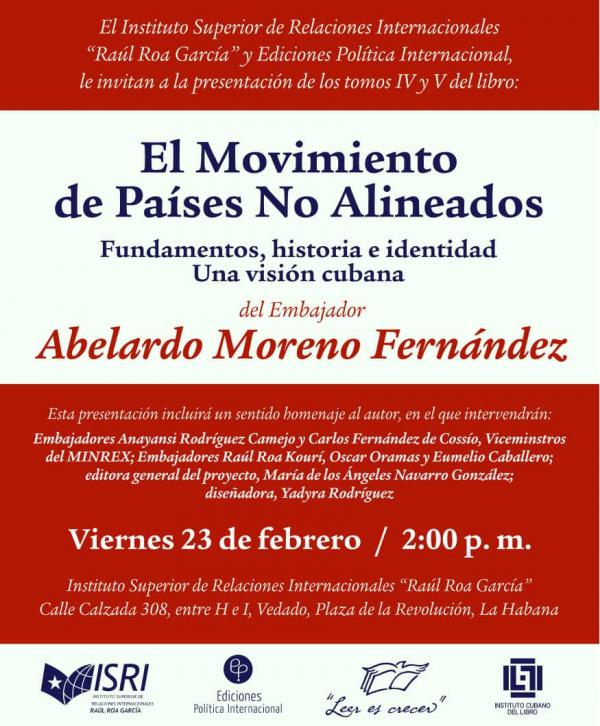 Presentación de los tomos IV y V del libro: El Movimiento de Países No Alineados Fundamentos, historia e identidad. Una visión cubana
