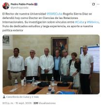 Segunda Defensa doctoral en Relaciones Internacionales en el ISRI: Rogelio Sierra Díaz obtiene el grado de Doctor en Ciencias