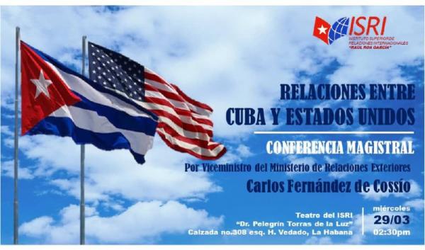 Conferencia magistral Cuba - Estados Unidos. ISRI. 29-Marzo 2023