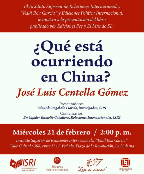 Presentación del libro "¿Qué está ocurriendo en China?" de José Luis Centella Gómez