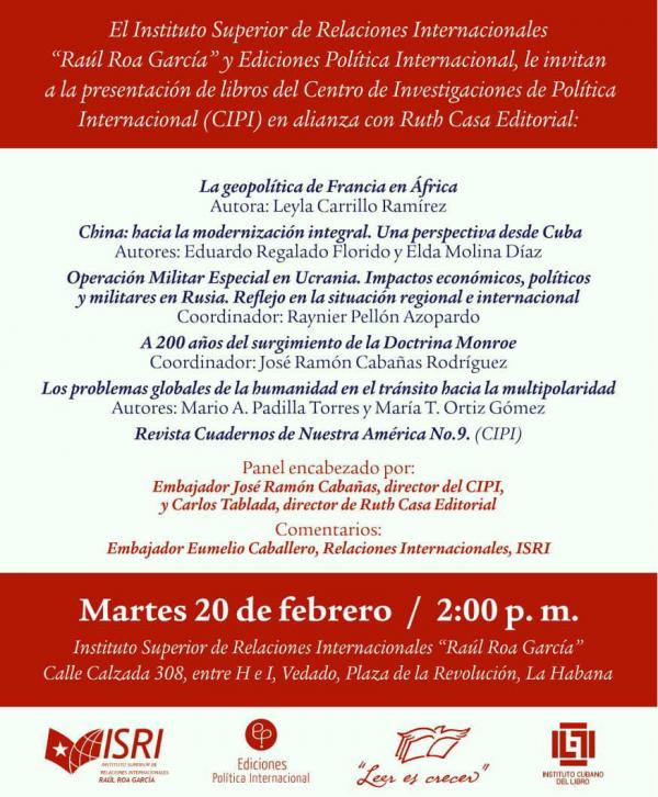 Martes 20 de febrero - Feria Internacional del Libro de La Habana