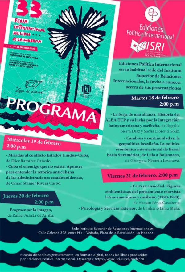 La edición 33 de la Feria Internacional del Libro de La Habana (FILH 2025) en el ISRI