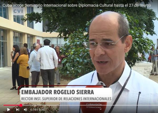 Reportaje de Cuba Visión Internacional sobre el Seminario Internacional Diplomacia Cultural