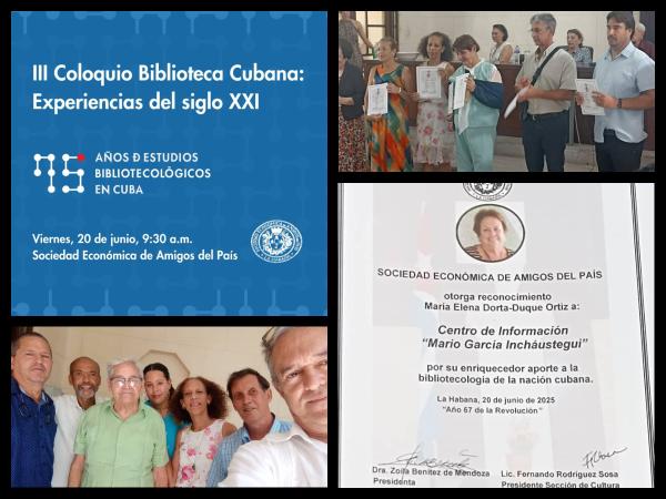 Reconocen al Centro de Información Mario García Incháustegui por su aporte a la bibliotecología cubana