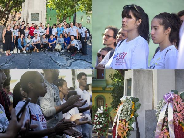 Estudiantes del ISRI rinden homenaje a Julio Antonio Mella en el 97 aniversario de su asesinato.