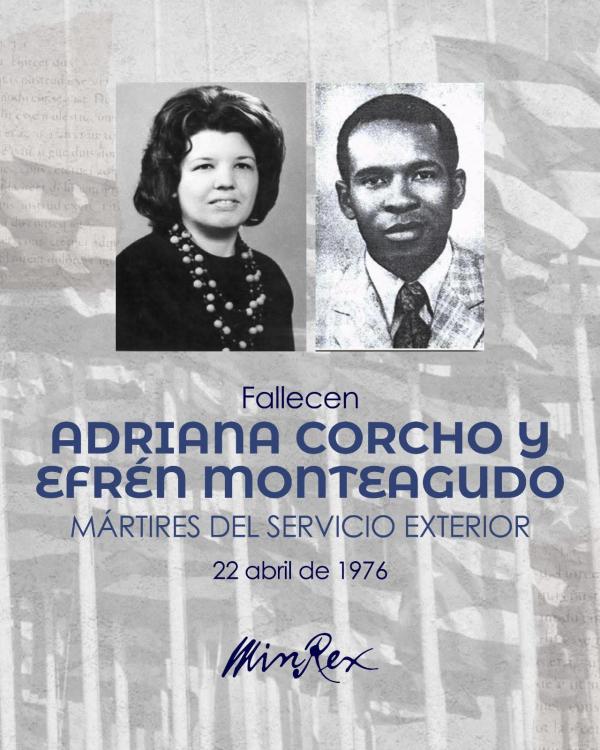 Recordamos cada 22 de abril  Adriana Corcho y Efrén Monteagudo, Mártires del Servicio Exterior