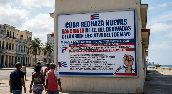 La Habana, 7 de mayo de 2026.— El Ministerio de Relaciones Exteriores (MINREX) emitió un comunicado oficial en el que rechaza en los términos más enérgicos la Orden Ejecutiva firmada por la Casa Blanca el 1 de mayo de 2026, que recrudece el bloqueo económico, financiero y comercial contra Cuba a niveles extremos y sin precedentes.  El texto condena además la decisión del Departamento del Tesoro de EE. UU. del 7 de mayo de 2026, que incluyó a las entidades cubanas GAESA y MoaNickel S.A. en la Lista de Nacion