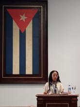 La estudiante Llysselie Gay-Querol Leiva del ISRI presentó una ponencia