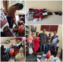 Estudiantes del ISRI se dedicaron a organizar las donaciones recibidas para ayudar a los damnificados por el Huracán Óscar