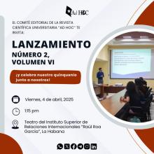 Lanzamiento este 4 de abril el próximo número de RevistaAdHoc  de los estudiantes del ISRI
