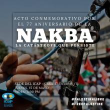 Acto Político - Cultural para conmemorar el aniversario 77 de la NAKBA Palestina