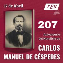 La FEU rinde homenaje a Carlos Manuel de Céspedes en el 207 aniversario de su natalicio