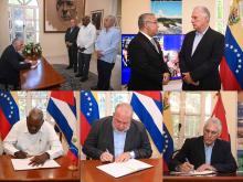 El Primer Secretario del Comité Central del Partido y Presidente de la República, Miguel Díaz-Canel Bermúdez, encabezó este lunes al mediodía la delegación del Gobierno cubano que visitó la sede de la embajada de la República Bolivariana de Venezuela en La Habana, con el propósito de firmar el libro de condolencias abierto en honor a las víctimas de los devastadores terremotos que sacudieron a la nación suramericana el 24 de junio pasado.