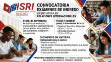 CONVOCATORIA EXÁMENES DE INGRESO   A LA UNIVERSIDAD DE RELACIONES INTERNACIONALES