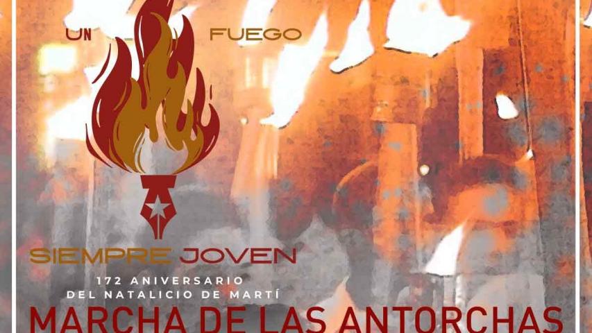 Marcha en homenaje al Aniversario 172 del natalicio de nuestro Héroe Nacional José Martí.