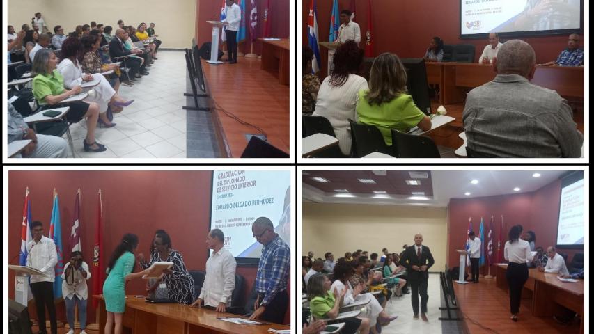 Acto de graduación de la edición XVII del 2024 del Diplomado de Servicio Exterior en el ISRI. 