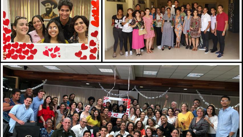 Los estudiantes del ISRI se sumaron a la Peña "Nosotros Mismos" de Minrex en conmemoración al Dia Internacional De La Mujer. 