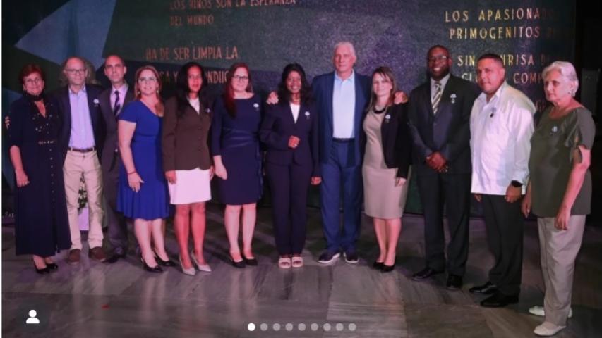 Acto Nacional de Condecoraciones a profesores destacados de la Educación Superior, celebrado en el Memorial José Martí, dedicado al centenario de Fidel Castro.