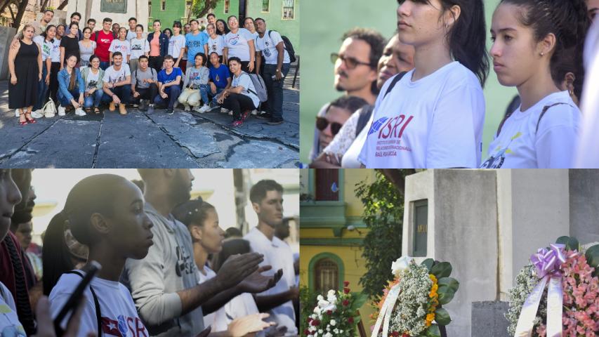 Estudiantes del ISRI rinden homenaje a Julio Antonio Mella en el 97 aniversario de su asesinato.