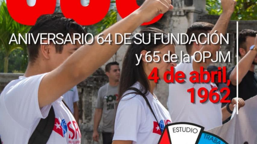celebración por un nuevo aniversario de la Unión de Jóvenes Comunistas (UJC) y la Organización de Pioneros José Martí (OPJM).