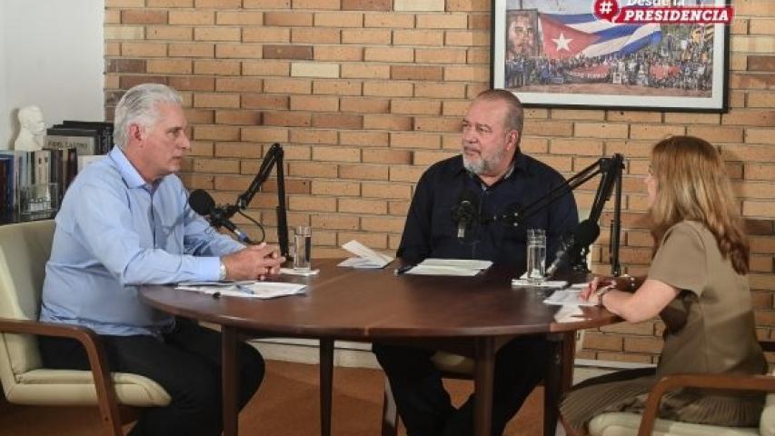 El Primer Secretario del Comité Central del Partido Comunista de Cuba y Presidente de la República, Miguel Díaz-Canel Bermúdez, condujo esta semana un nuevo podcast “Desde la Presidencia”, cuyo tema versó sobre las Transformaciones que en lo económico y en lo social vive el país. En el espacio, estuvo acompañado del miembro del Buró Político y Primer Ministro de la República de Cuba, Manuel Marrero Cruz, así como de la ministra de la Justicia, Rosabel Gamón Verde.
